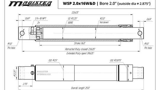 2" Bore Snow Plow Cylinders - GetHydraulics