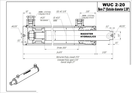 2" Bore Universal Hydraulic Cylinders - GetHydraulics