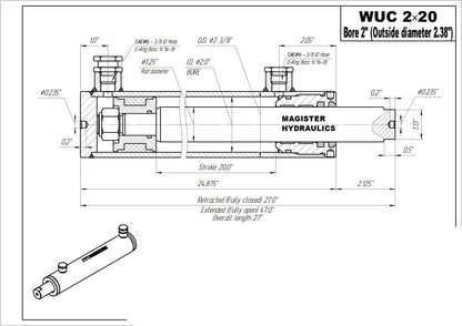 2" Bore Universal Hydraulic Cylinders - GetHydraulics