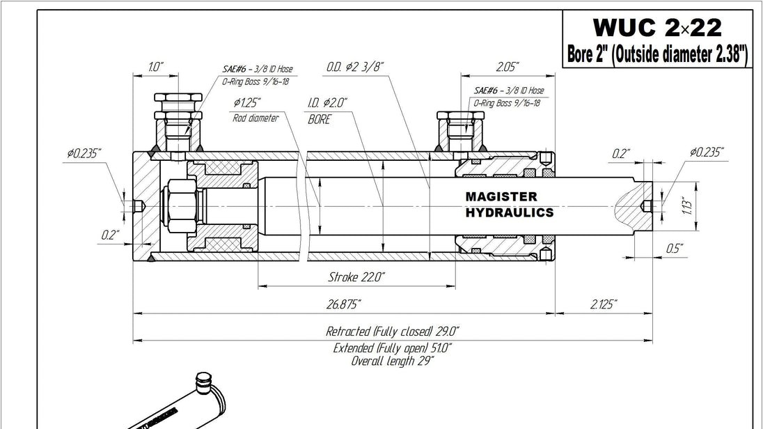 2" Bore Universal Hydraulic Cylinders - GetHydraulics