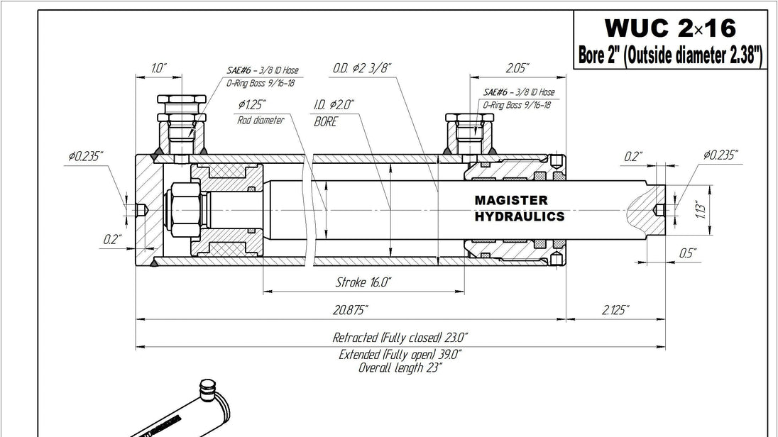 2" Bore Universal Hydraulic Cylinders - GetHydraulics