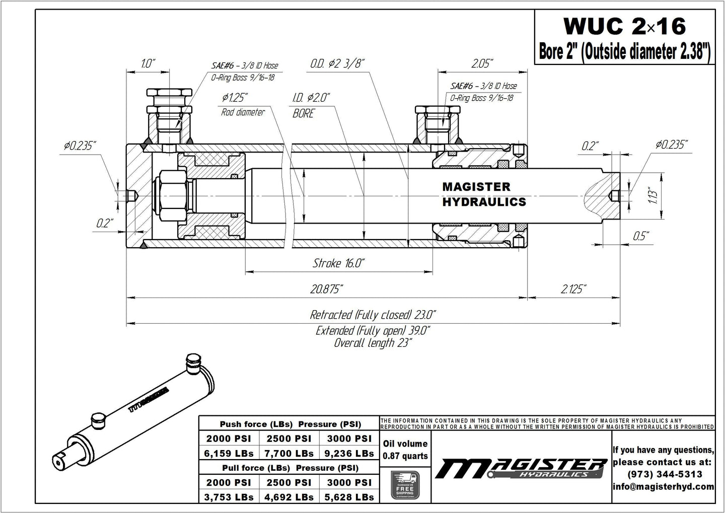 2" Bore Universal Hydraulic Cylinders - GetHydraulics