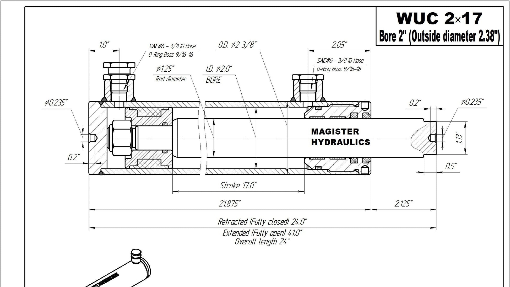 2" Bore Universal Hydraulic Cylinders - GetHydraulics