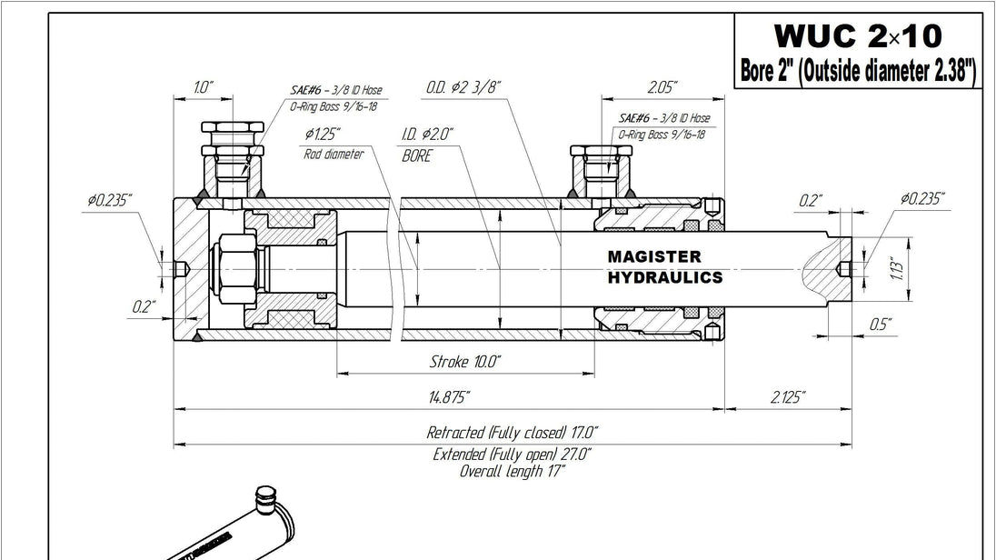 2" Bore Universal Hydraulic Cylinders - GetHydraulics
