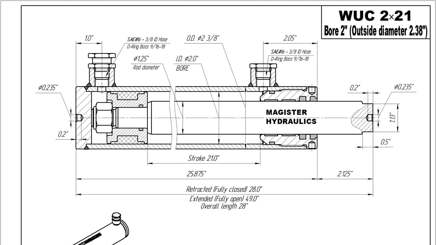 2" Bore Universal Hydraulic Cylinders - GetHydraulics