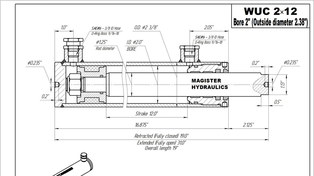 2" Bore Universal Hydraulic Cylinders - GetHydraulics
