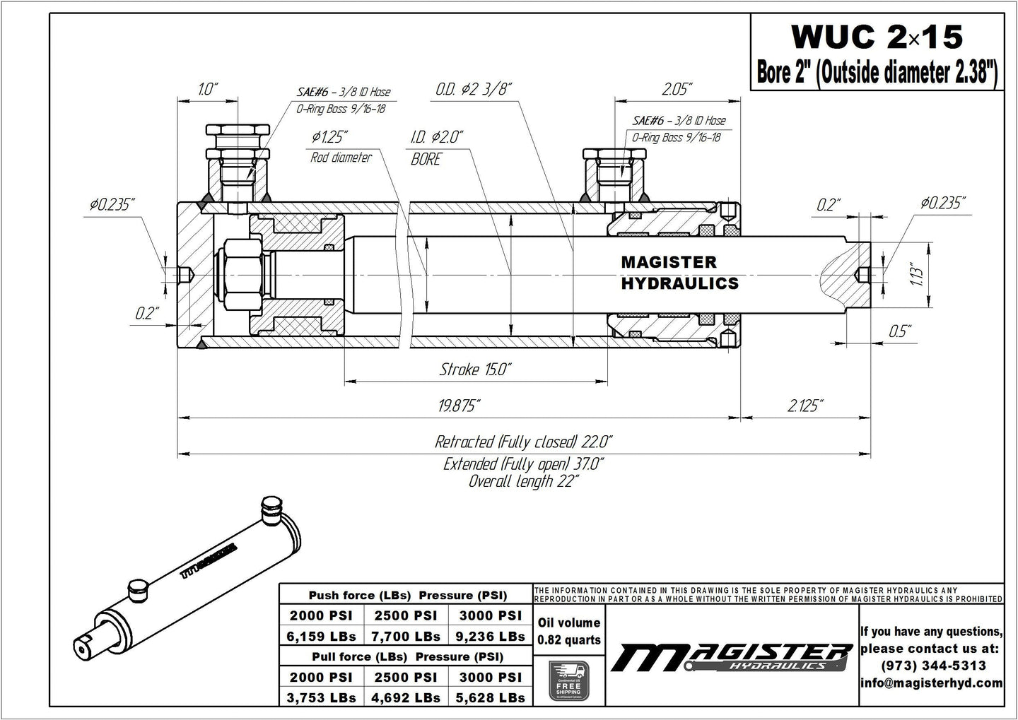 2" Bore Universal Hydraulic Cylinders - GetHydraulics