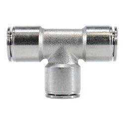 20030NIC Union Tee with Nickel Collet, 1/2 - in Push - to - Connect x 1/2 - in Push - to - Connect x 1/2 - in Push - to - Connect, Brass, Nickel - Plated - GetHydraulics.com