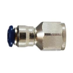 20032N Female Adapter, 1/8 - in Push - to - Connect x 1/8 - in Female NPTF, Brass, Nickel - Plated - GetHydraulics.com
