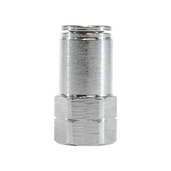 20037NIC Female Adapter with Nickel Collet, 3/8 - in Push - to - Connect x 3/8 - in Female NPTF, Brass, Nickel - Plated - GetHydraulics.com