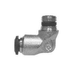 20068N 90 deg Fixed Elbow, 1/4 in Tube OD x 1/8 in Male NPTF, Brass, Nickel - Plated - GetHydraulics.com