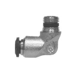 20073N 90 deg Fixed Elbow, 3/8 in Tube OD x 3/8 in Male NPTF, Brass, Nickel - Plated - GetHydraulics.com
