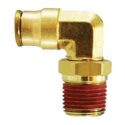 20087A 90 - deg Swivel Elbow, 3/8 - in Push - to - Connect x 1/8 - in Male NPTF, Brass - GetHydraulics.com