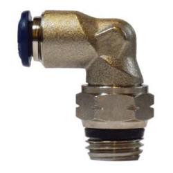 20092NA 90 - deg Swivel Male Elbow, 1/2 - in Push - to - Connect x 1/2 - in Male Global Thread Swivel, Brass, Nickel - Plated - GetHydraulics.com