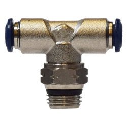20111NA Swivel Male Branch Tee, 1/2 - in Push - to - Connect x 1/2 - in Push - to - Connect x 1/2 - in Male Global Thread Swivel, Brass, Nickel - Plated - GetHydraulics.com