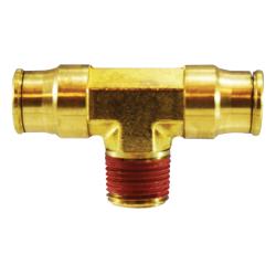 20120 Fixed Male Branch Tee, 1/2 - in Push - to - Connect x 1/2 - in Push - to - Connect x 3/8 - in Male NPTF, Brass - GetHydraulics.com
