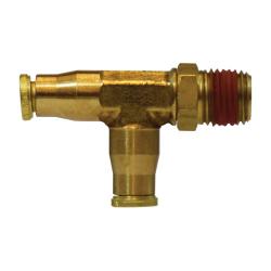 20166 Swivel Run Tee, 1/2 - in Push - to - Connect x 3/8 - in Male NPTF x 1/2 - in Push - to - Connect, Brass - GetHydraulics.com