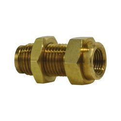 20170 Bulkhead Union, 1/4 - in Push - In Tube x 1/8 - in FIP, Brass - GetHydraulics.com
