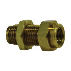 20171 Bulkhead Union, 1/4 - in Push - In Tube x 1/4 - in FIP, Brass - GetHydraulics.com