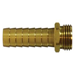 201GH - 16FX Straight Male End Hex Adapter, 1 in Hose Barbed x 1 in MGH, Brass - GetHydraulics.com