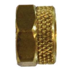 20222 Hex Nut, 3/8 in Flareless, Brass - GetHydraulics.com