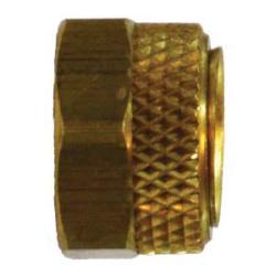 20229 Universal Hex Nut and Sleeve Assembly, 1/4 in Flareless, Brass - GetHydraulics.com