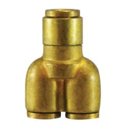 20553A Union Wye, 1/4 - in Push - to - Connect x 1/4 - in Push - to - Connect x 1/4 - in Push - to - Connect, Brass - GetHydraulics.com