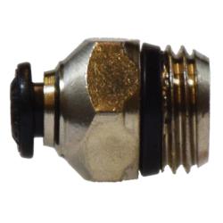 20624N Internal Hex Straight Adapter, 6 mm Push - In x 1/8 in Male Metric, Brass, Nickel - Plated - GetHydraulics.com