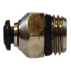 20634N Straight Adapter, 8 mm Push - In x 1/4 in MIP, Brass, Nickel - Plated - GetHydraulics.com