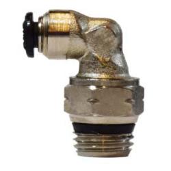 20658N 90 - deg Swivel Elbow, 12 mm Push - to - Connect x 3/8 - in Male Global Thread Swivel, Brass, Nickel - Plated - GetHydraulics.com