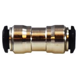 20723N Straight Union, 3 mm Push - In x 3 mm Push - In, Brass, Nickel - Plated - GetHydraulics.com