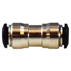20724N Straight Union, 5 mm Push - In x 5 mm Push - In, Brass, Nickel - Plated - GetHydraulics.com