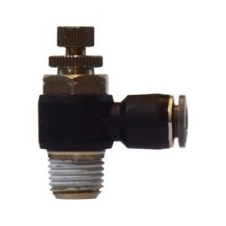 20727C Elbow with Flow Control Valve, 1/4 in Tube OD x 1/8 in Male NPTF, Composite - GetHydraulics.com