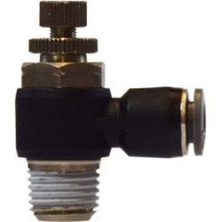 20780C Meter In Right Angle Flow Control Valve, 3/8 x 1/4 in Nominal, Push - In x MIP - GetHydraulics.com