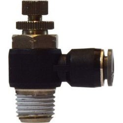 20781C Meter In Right Angle Flow Control Valve, 3/8 x 3/8 in Nominal, Push - In x MIP - GetHydraulics.com