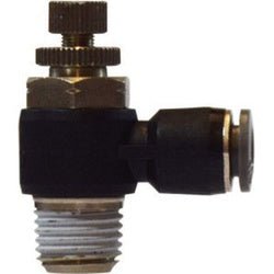 20782C Meter In Right Angle Flow Control Valve, 1/2 x 1/2 in Nominal, Push - In x MIP - GetHydraulics.com