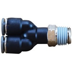 20836C Swivel Male Wye, 1/4 - in Push - to - Connect x 1/4 - in Push - to - Connect x 10 - 32 UNF Male Swivel, Composite - GetHydraulics.com
