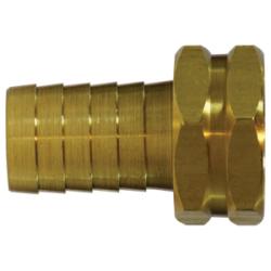 209GHS - 6EH Straight Hex Swivel Adapter, 3/8 in Hose Barbed x 3/4 in FGH, Brass - GetHydraulics.com