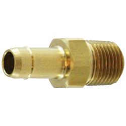 21021 Single Mini Adapter, 1/4 - in Mini Barb x 1/16 - in Male NPTF, Brass - GetHydraulics.com