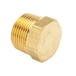 23152X6 Cored Hex Head Plug, 3/8 in MNPTF, Brass - GetHydraulics.com