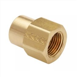 23308X6 Reducing Coupling, 1/2 in FPT x 3/8 in FPT, 1.38 in, Brass - GetHydraulics.com