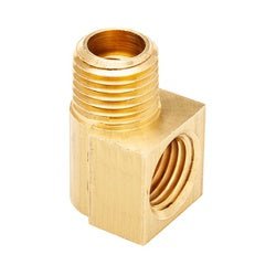 23401X6 Extra - Heavy SAE Short Pattern 90 - deg Street Elbow, 3/8 in Female NPTF x 3/8 in Male NPTF, Brass - GetHydraulics.com