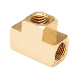 23700X8X6 Reducing Union Tee, 1/2 in NPTF x 1/2 in NPTF x 3/8 in NPTF, Brass - GetHydraulics.com