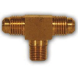 245X2 Branch Tee, 1/8 in Flared x 1/8 in Flared x 1/8 in MPT, Brass - GetHydraulics.com