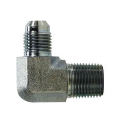 250134 90 deg Straight Elbow, 3/16 in 37 deg JIC Male Flared x 1/4 in MPT, Steel - GetHydraulics.com