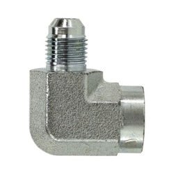 250288 90 deg Straight Elbow, 1/2 in 37 deg JIC Flared x 1/2 in FPT, Steel - GetHydraulics.com