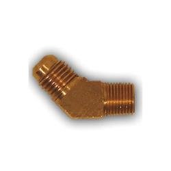 254X6X6 45 deg Barstock Elbow, 3/8 in SAE 45 deg Male Flared x 3/8 in MPT, Brass - GetHydraulics.com