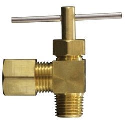 26013 Captive Sleeve Angle Needle Valve, 5/16 x 1/8 in Nominal, Compression x MIP - GetHydraulics.com