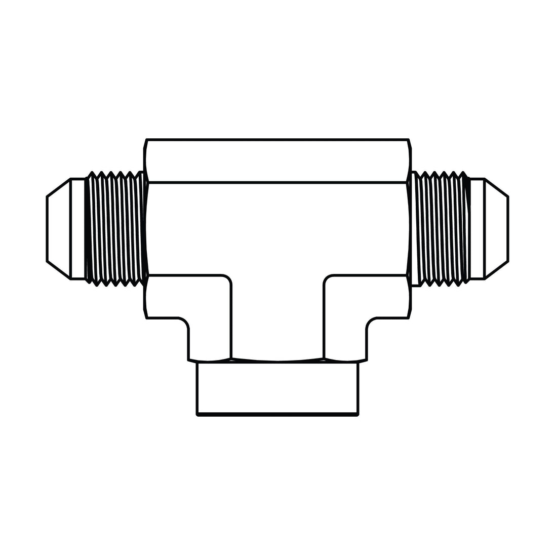 2602 - 06 - 06 - 06 JIC to Pipe Branch Tee - GetHydraulics.com