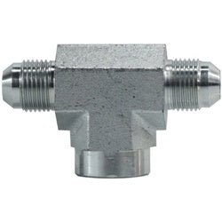 26023232 Female Pipe Branch Tee, 2 - in Male JIC x 2 - in Male JIC x 2 - in Female NPTF, Steel - GetHydraulics.com